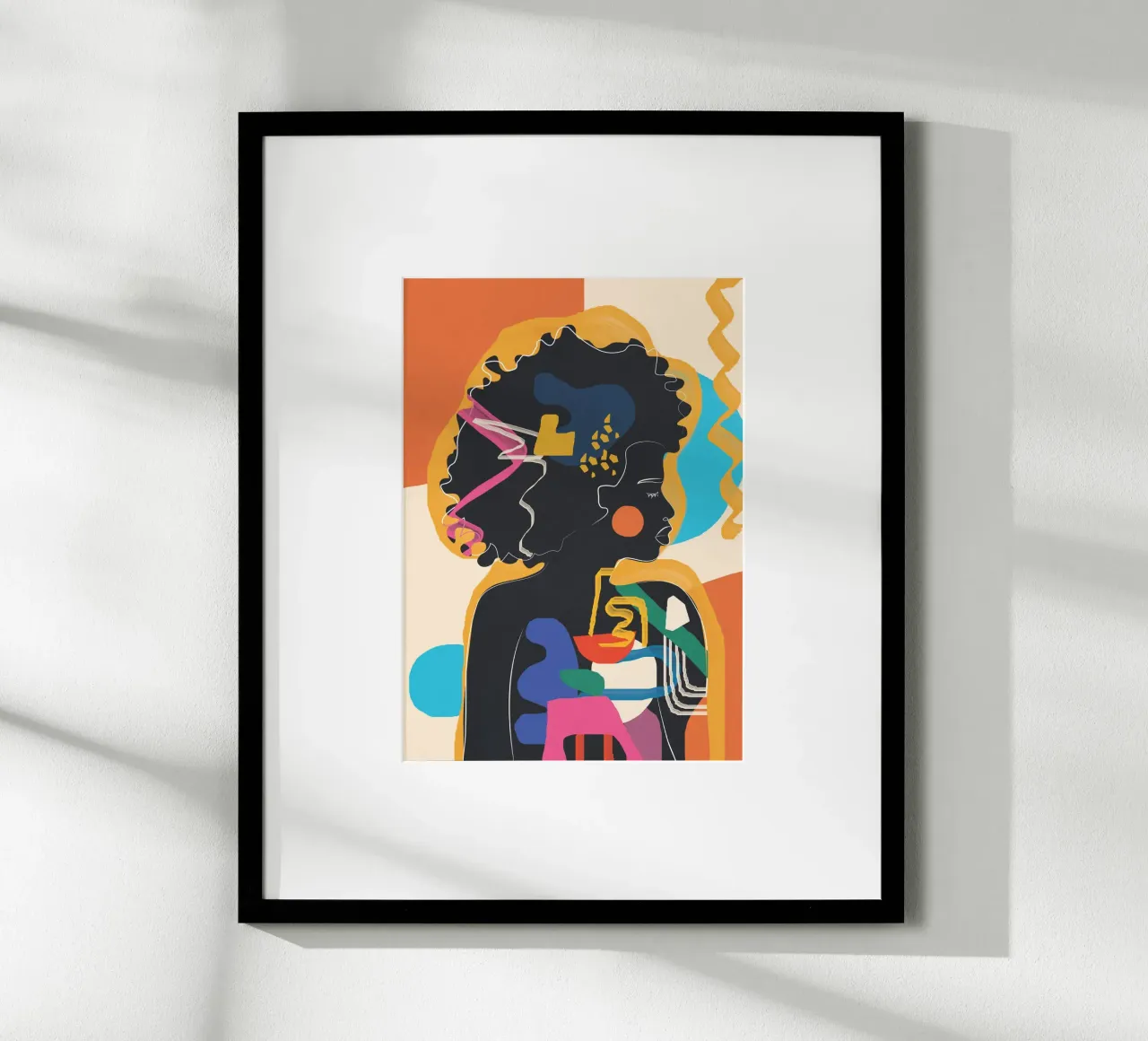 Modern Abstract Woman 4 poster con telaio in legno da cityart