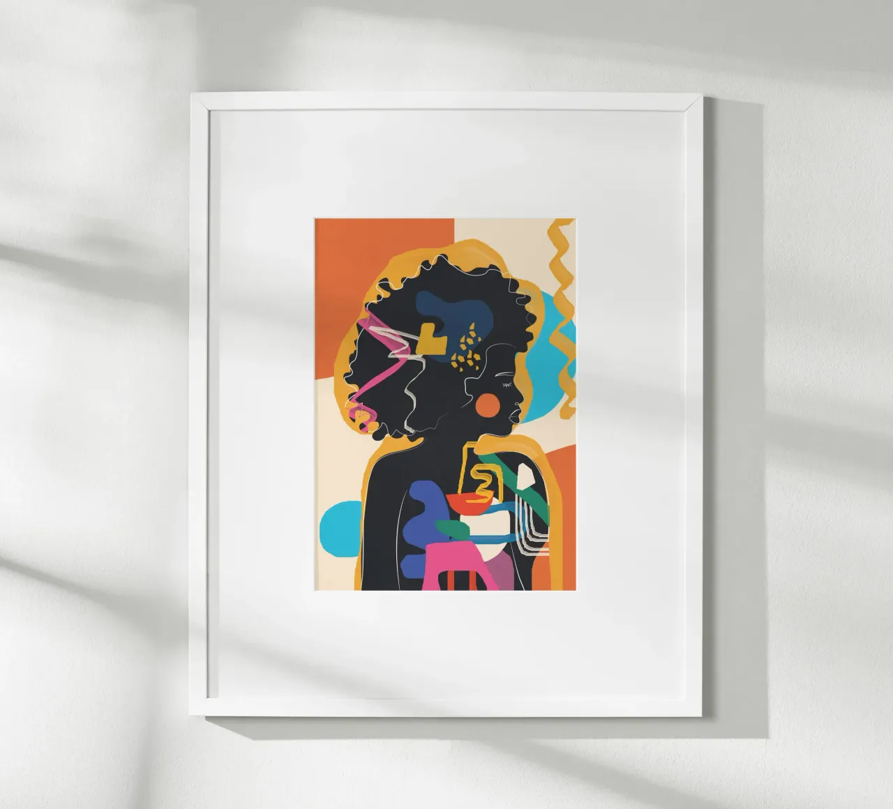 Modern Abstract Woman 4 poster con telaio in legno da cityart