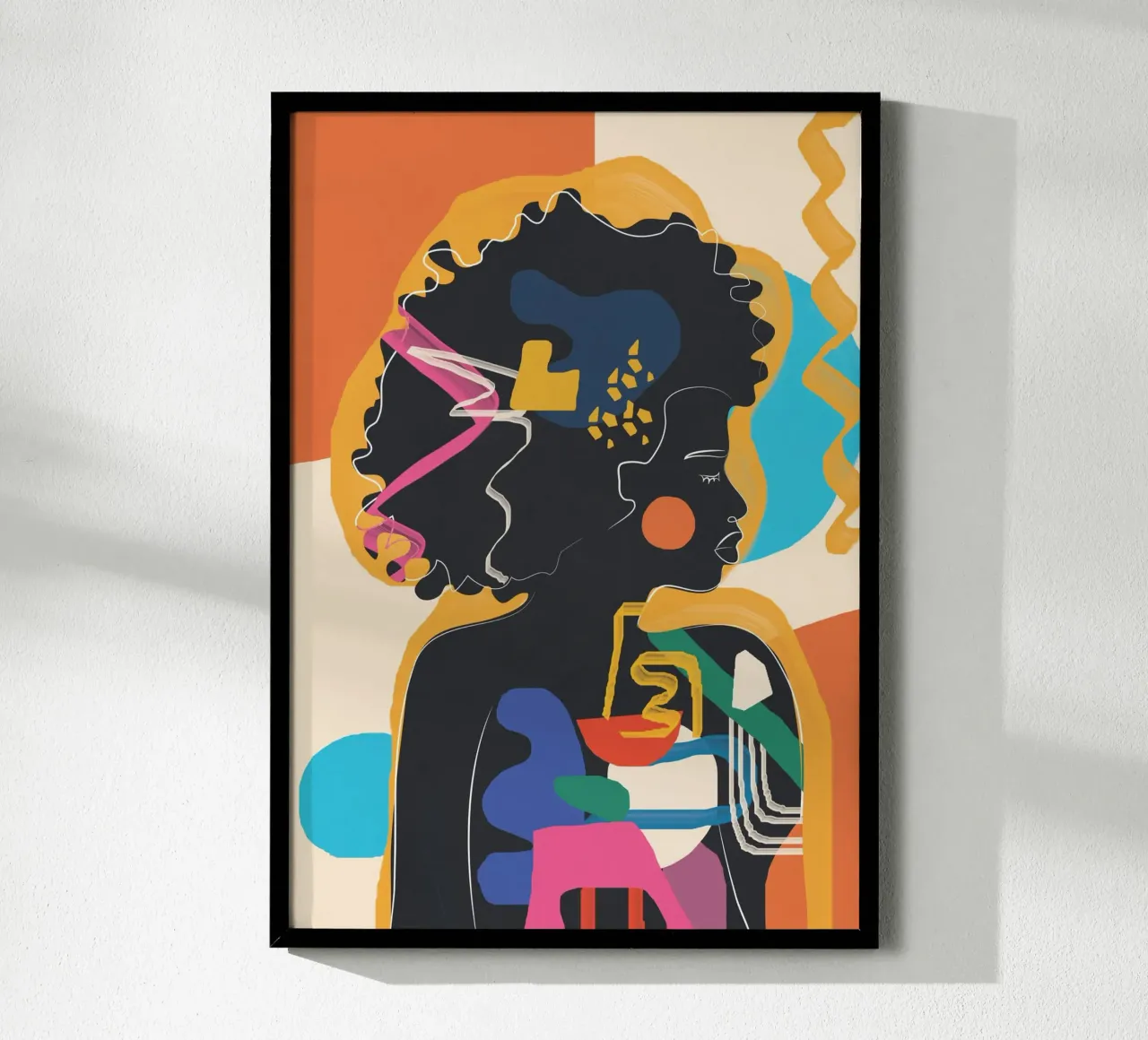 Modern Abstract Woman 4 poster con telaio in legno da cityart
