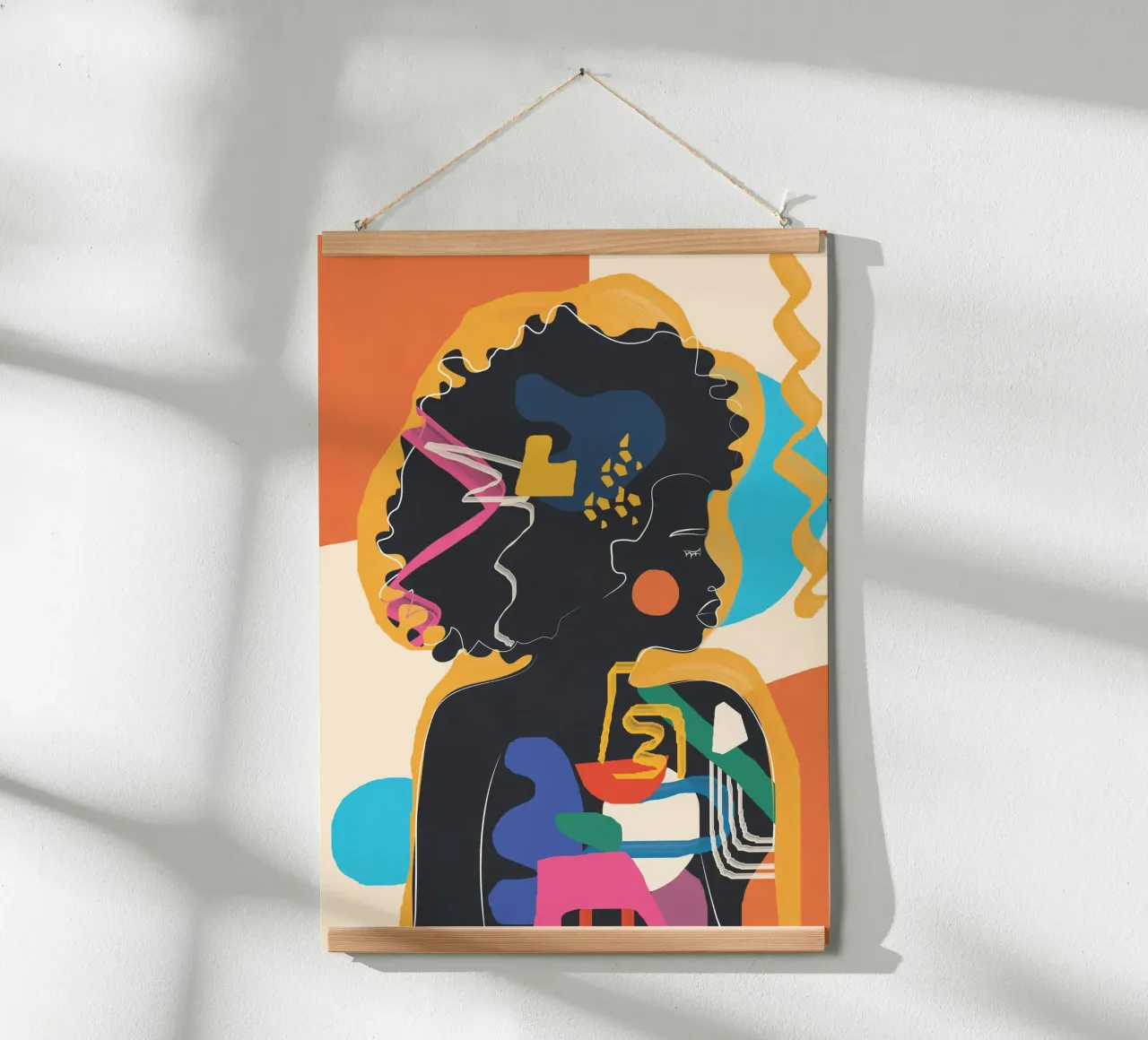 Modern Abstract Woman 4 poster con telaio in legno da cityart