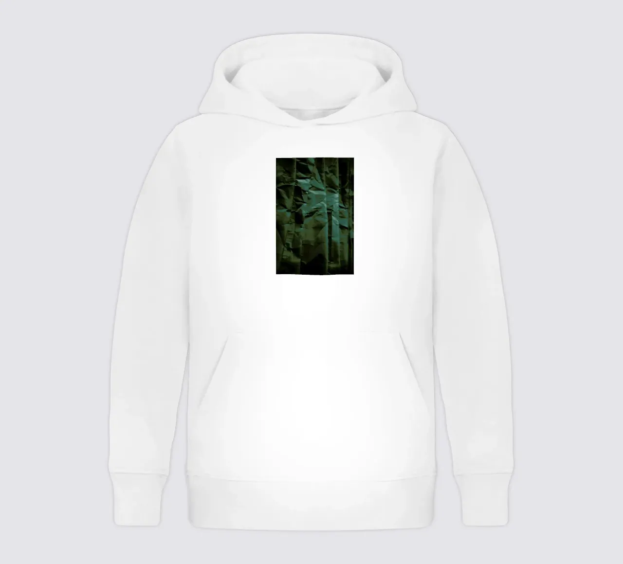 Emerald Green Abstract Paper Forest felpa bambino con cappuccio da Studio Nahili