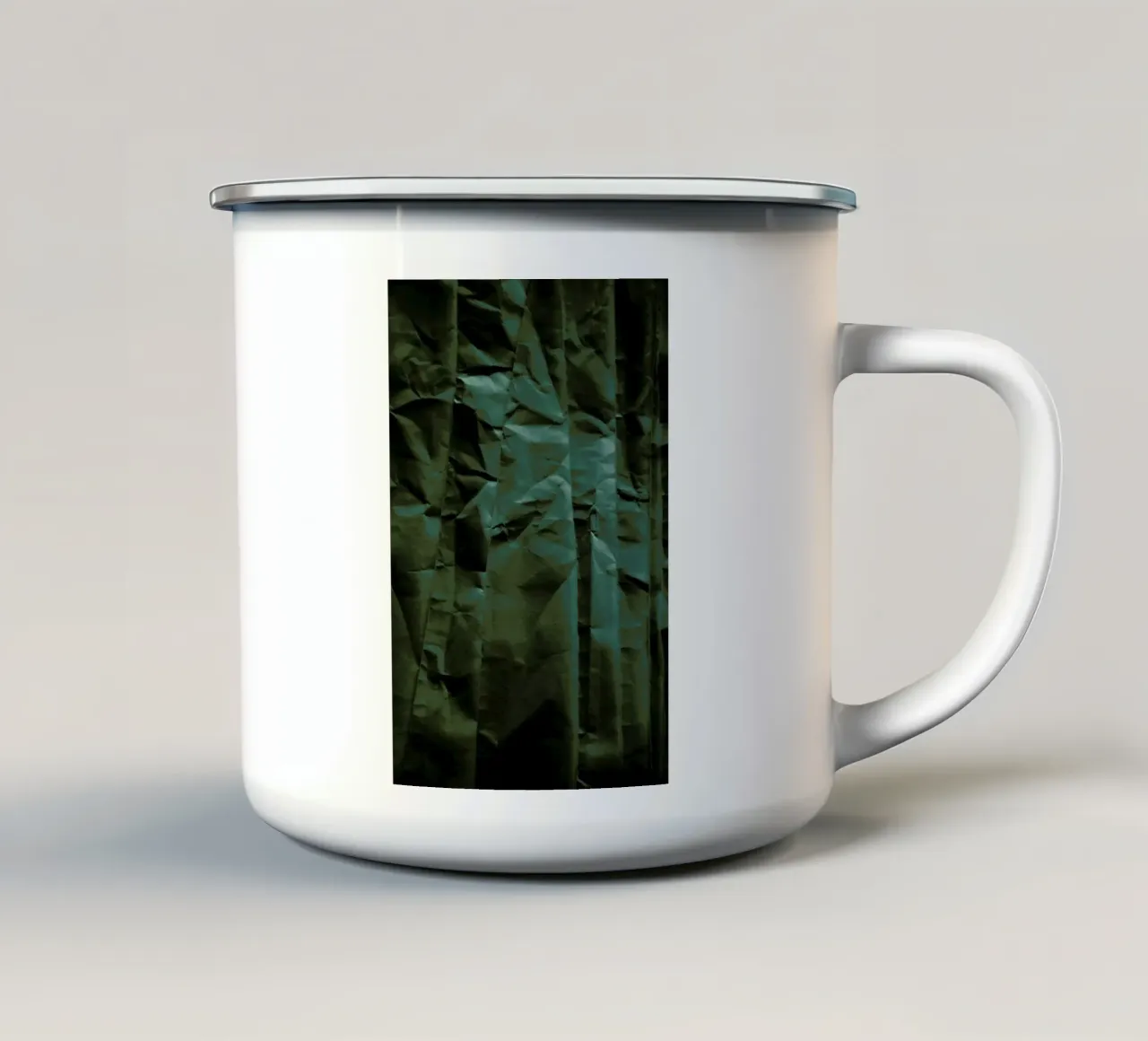 Emerald Green Abstract Paper Forest tazza in smalto da Studio Nahili