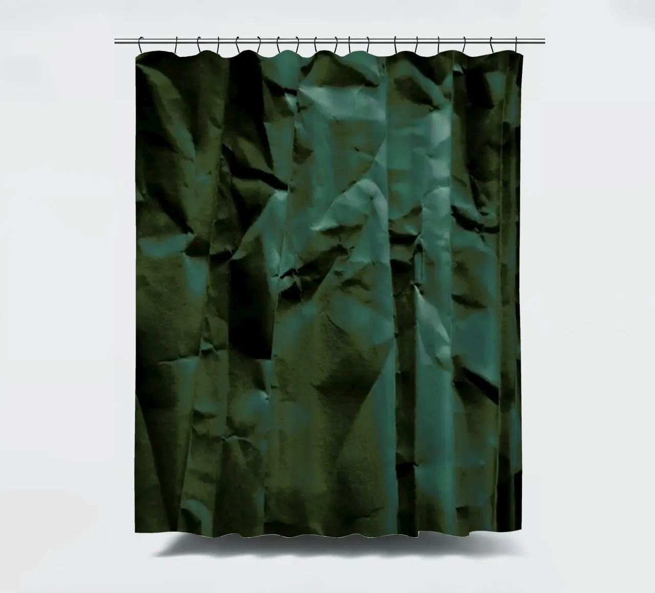 Emerald Green Abstract Paper Forest tenda da doccia da Studio Nahili