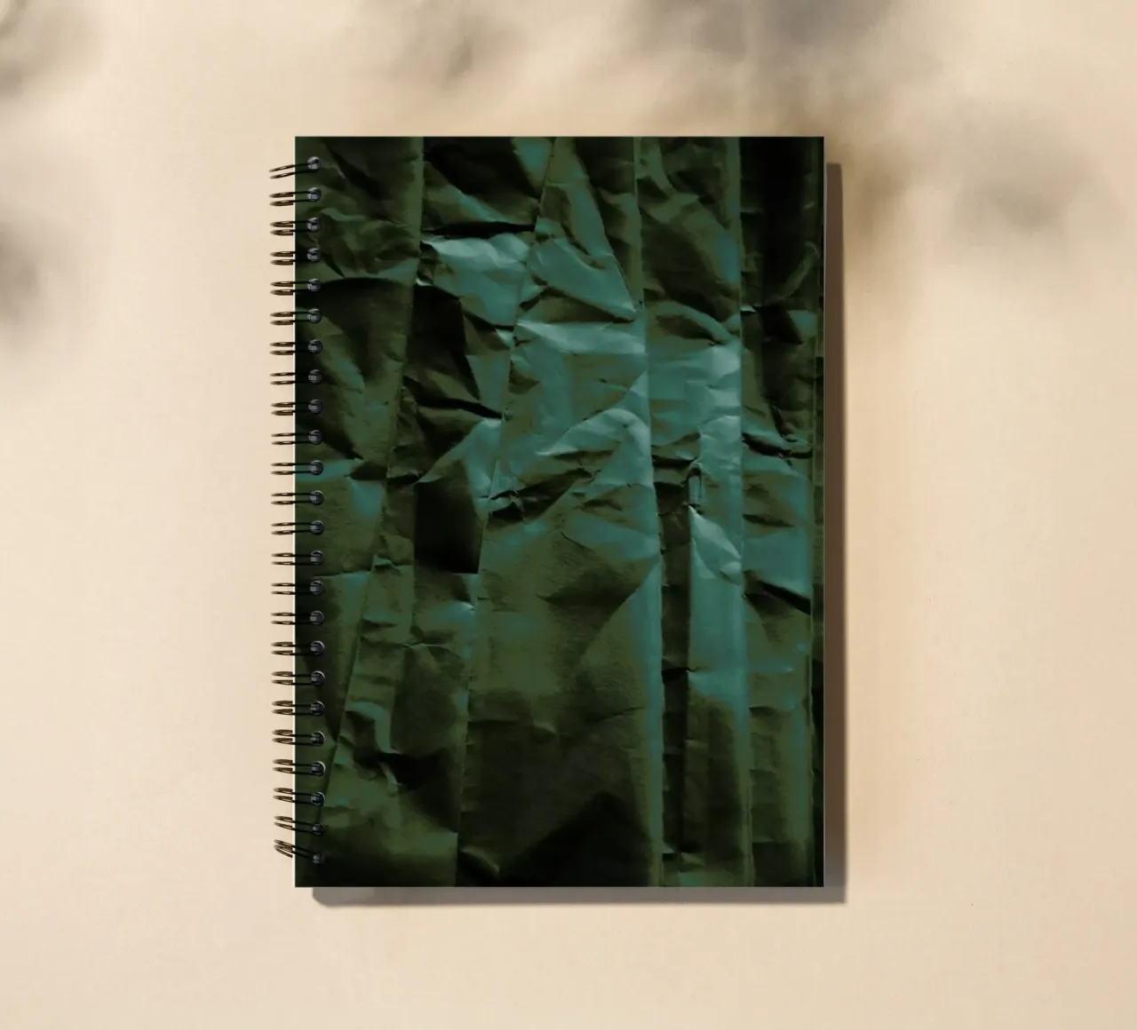 Emerald Green Abstract Paper Forest spiral notebook by Studio Nahili