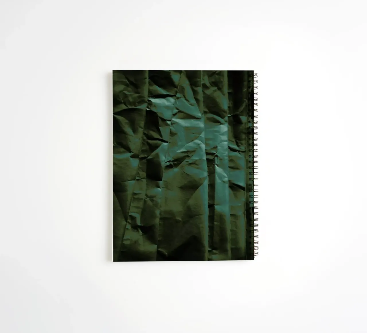 Emerald Green Abstract Paper Forest spiral notebook by Studio Nahili
