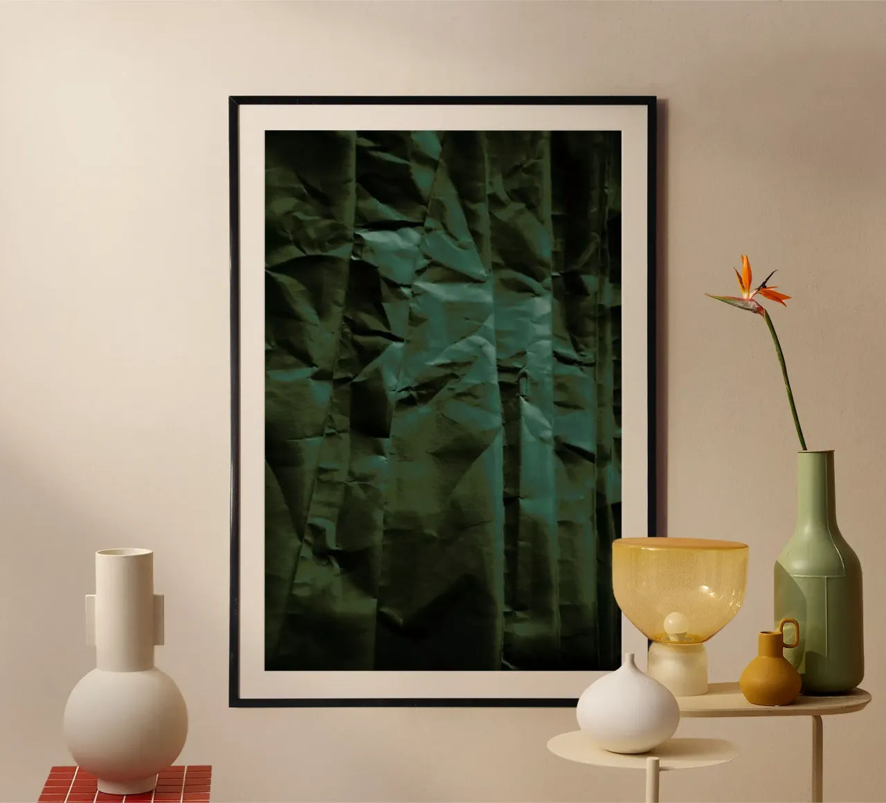 Emerald Green Abstract Paper Forest carta hahnemühle da Studio Nahili