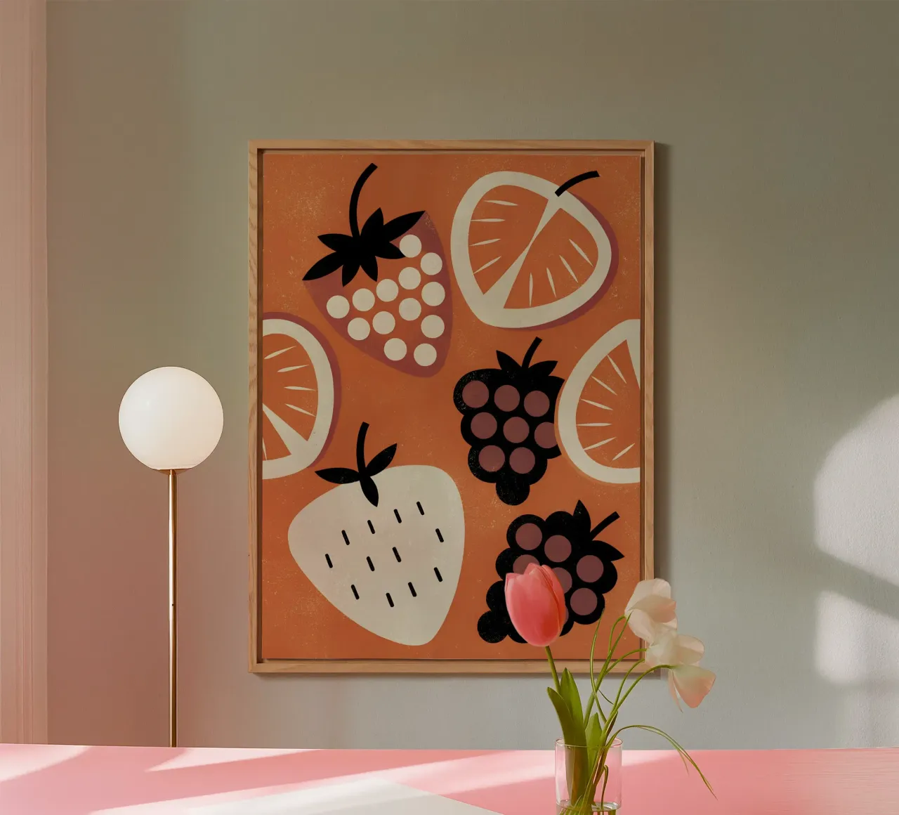 Retro Pop Fruits alu-dibond by THE LATEST SHOP
