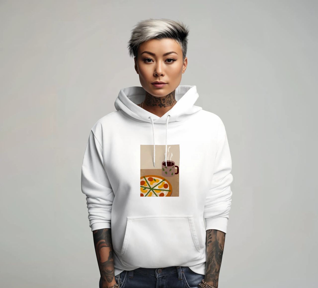 Pizza And Coffee Retro Pop felpa con cappuccio da THE LATEST SHOP