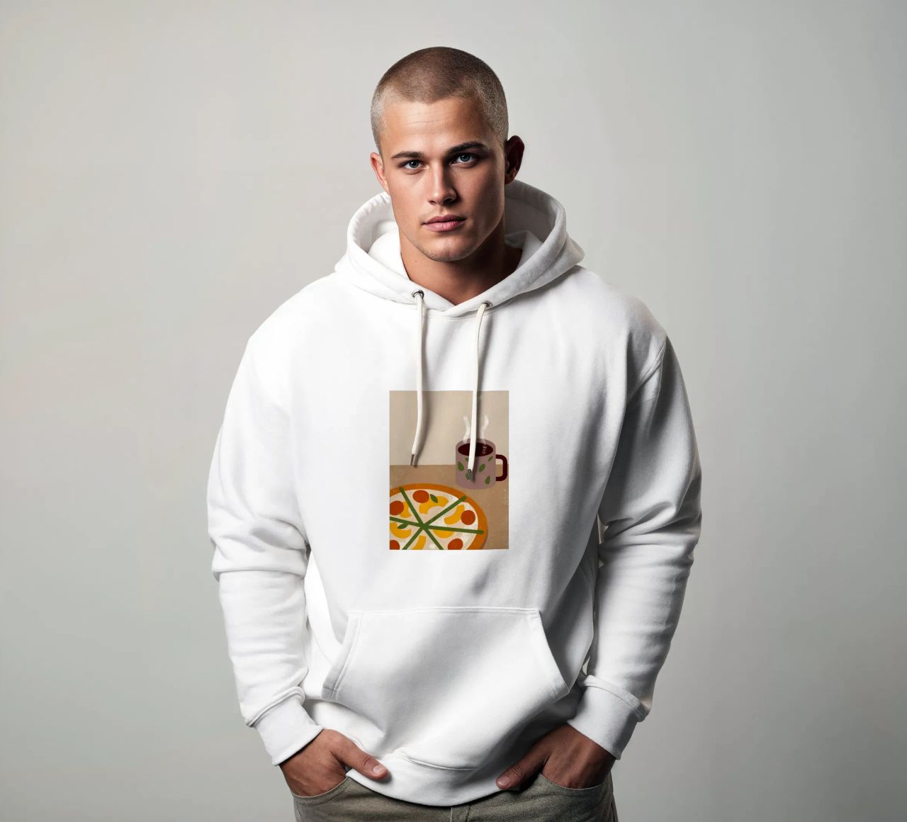 Pizza And Coffee Retro Pop felpa con cappuccio da THE LATEST SHOP