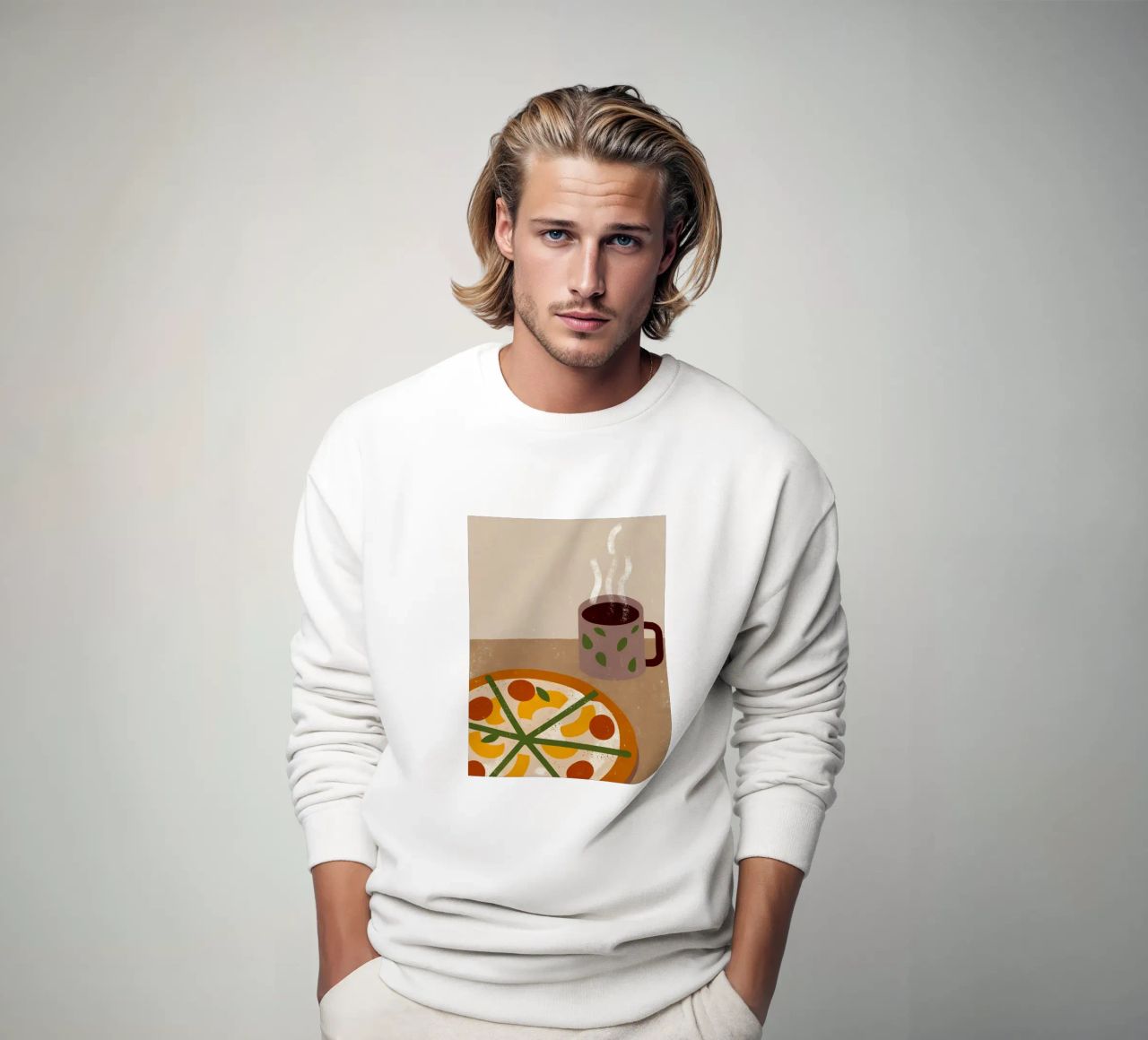 Pizza And Coffee Retro Pop felpa da THE LATEST SHOP