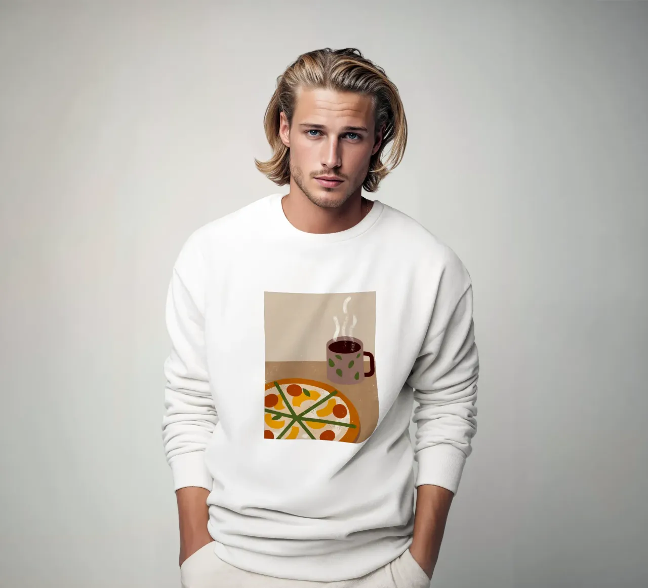Pizza y café Retro Pop sudadera de THE LATEST SHOP