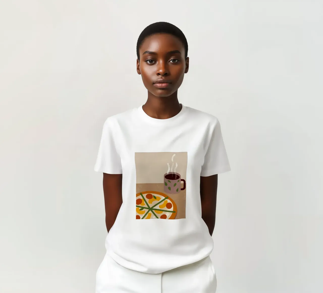Pizza And Coffee Retro Pop t-shirt da THE LATEST SHOP