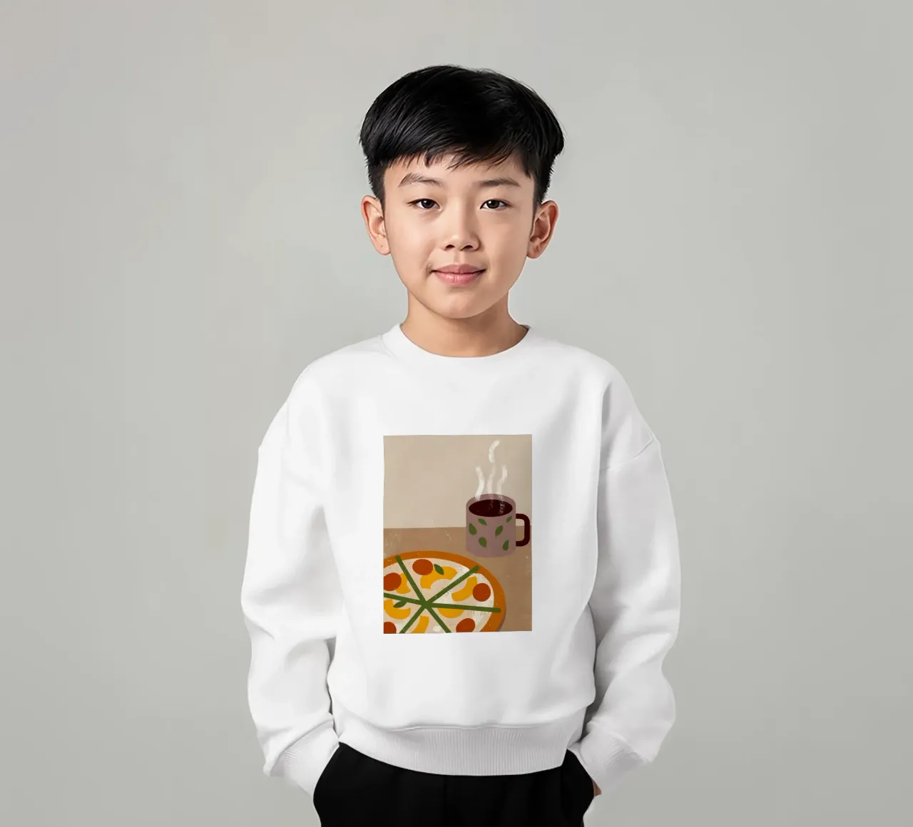 Pizza And Coffee Retro Pop felpa bambino da THE LATEST SHOP
