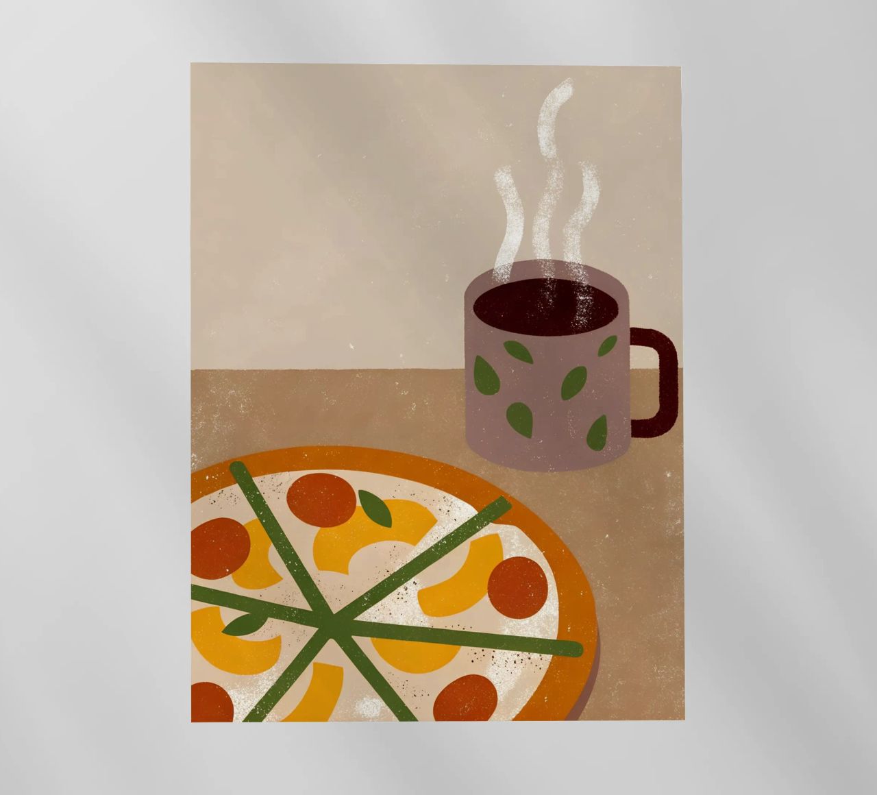 Pizza And Coffee Retro Pop pellicola backlit da THE LATEST SHOP