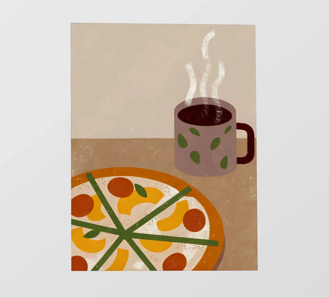 Pizza And Coffee Retro Pop pellicola backlit da THE LATEST SHOP