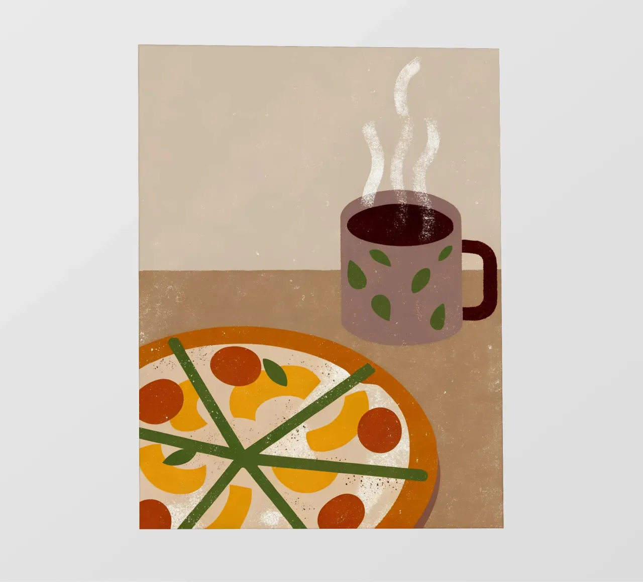 Pizza And Coffee Retro Pop telo in pvc da THE LATEST SHOP