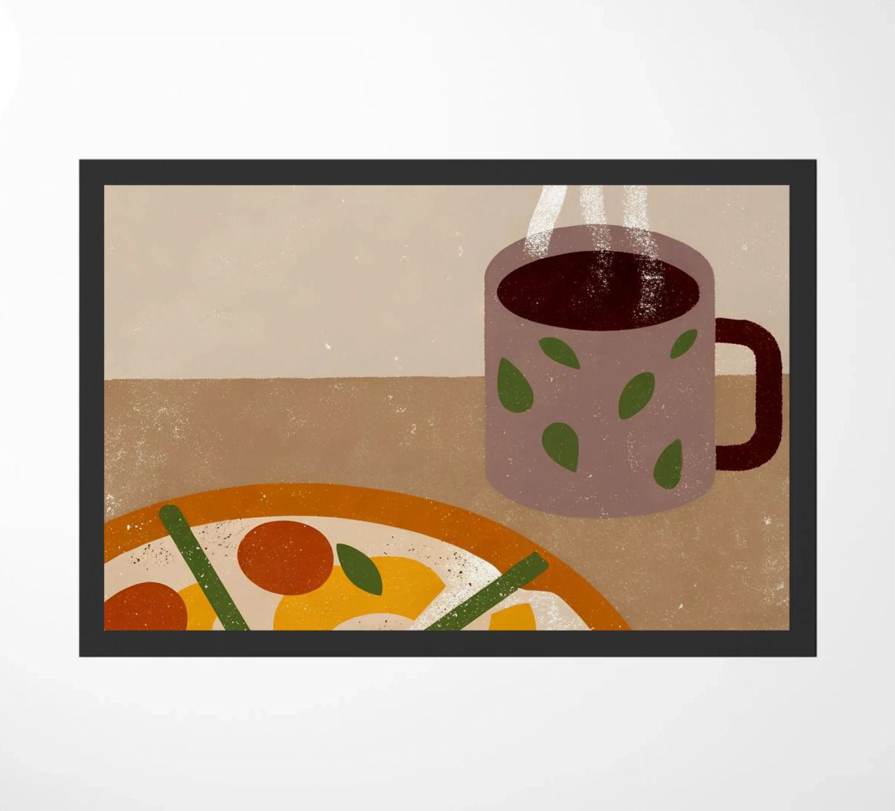 Pizza And Coffee Retro Pop zerbino da THE LATEST SHOP
