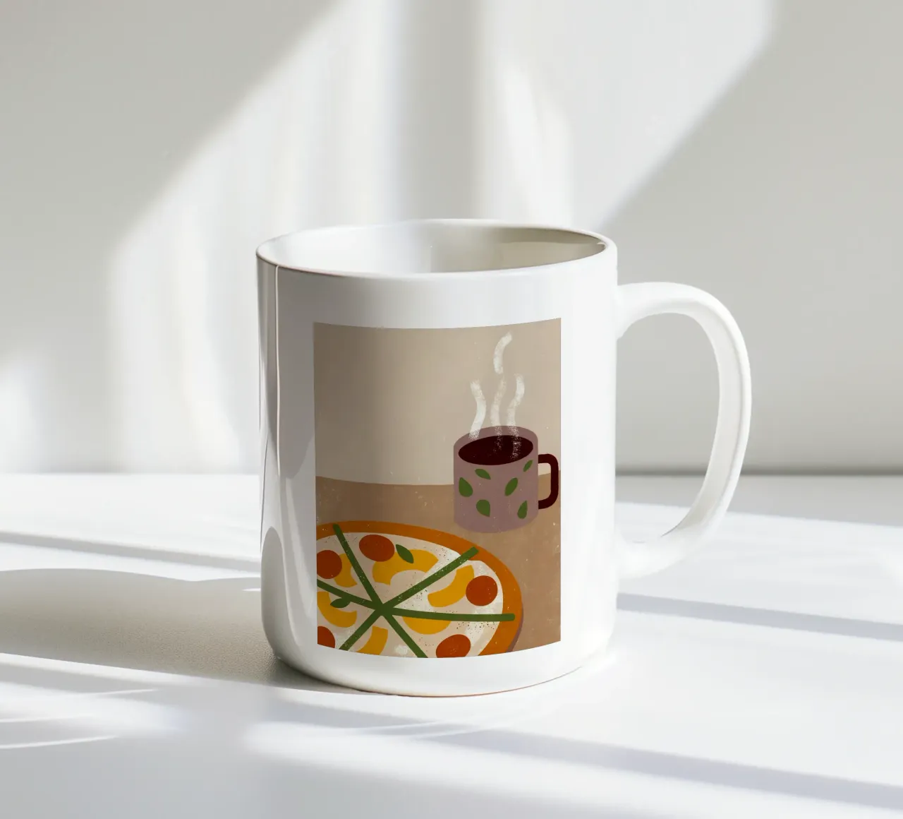 Pizza And Coffee Retro Pop tazza in ceramica da THE LATEST SHOP