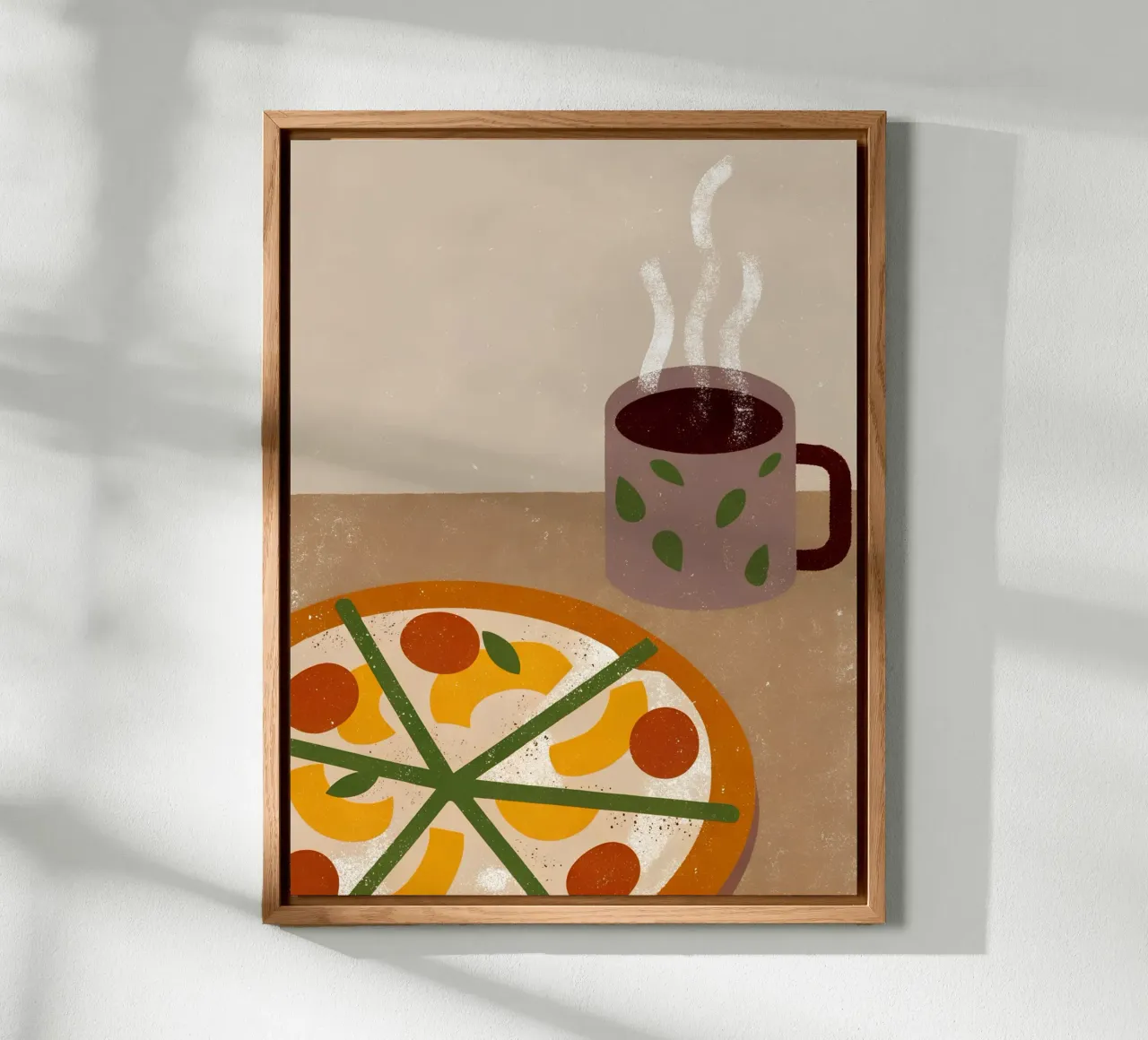 Pizza And Coffee Retro Pop alluminio dibond da THE LATEST SHOP