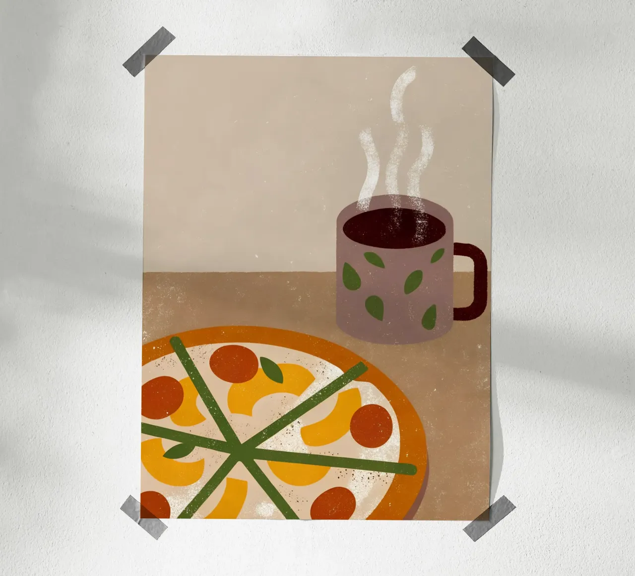 Pizza And Coffee Retro Pop poster da THE LATEST SHOP