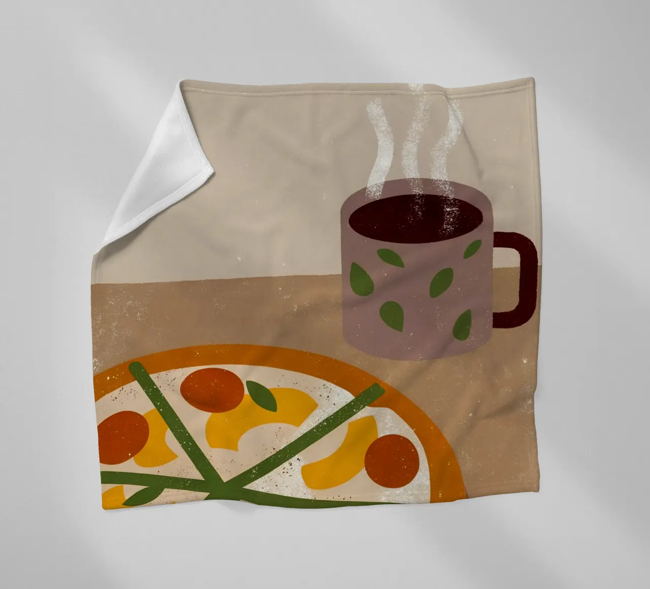 Pizza And Coffee Retro Pop coperta in pile da THE LATEST SHOP