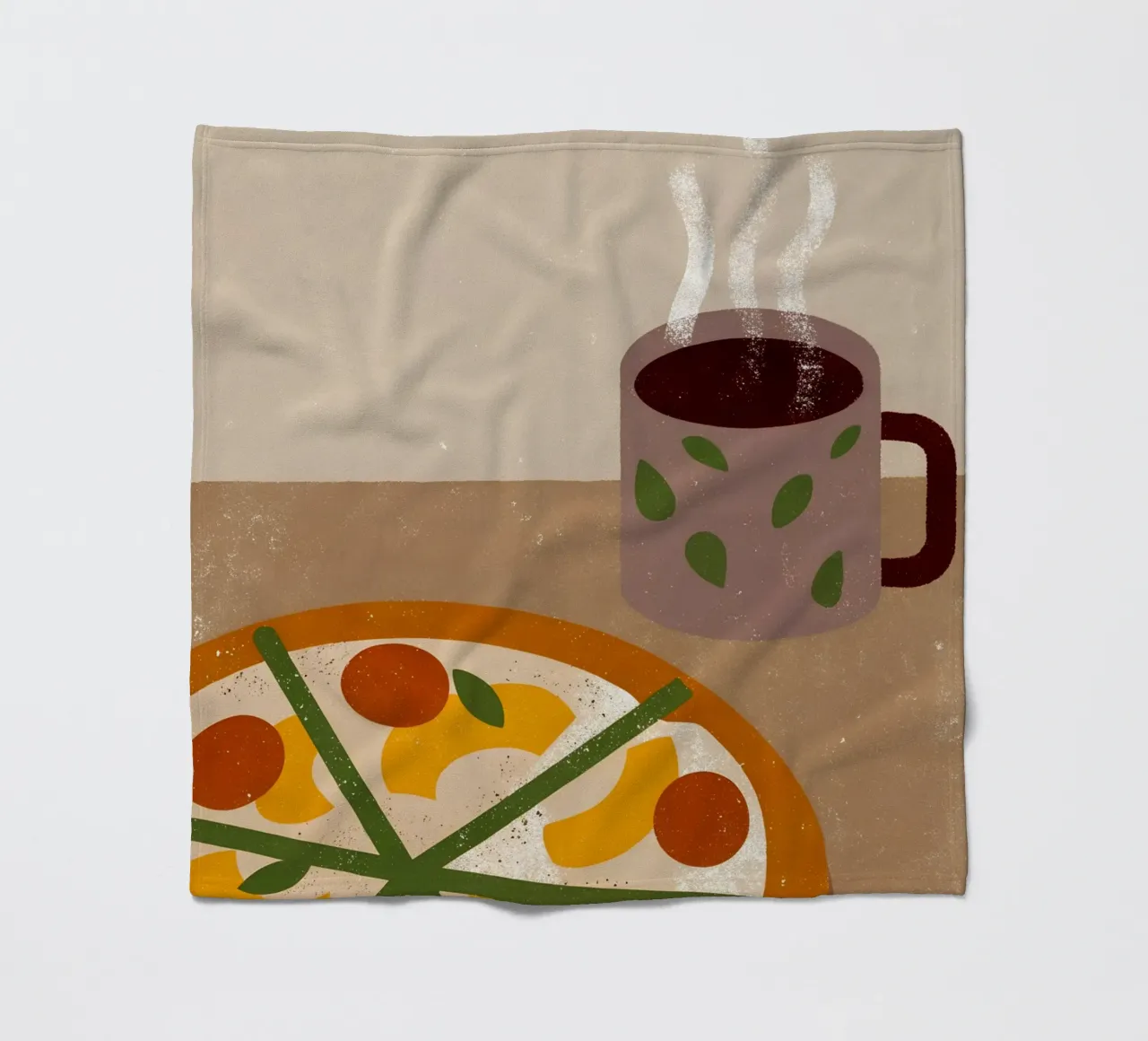 Pizza And Coffee Retro Pop coperta in pile da THE LATEST SHOP