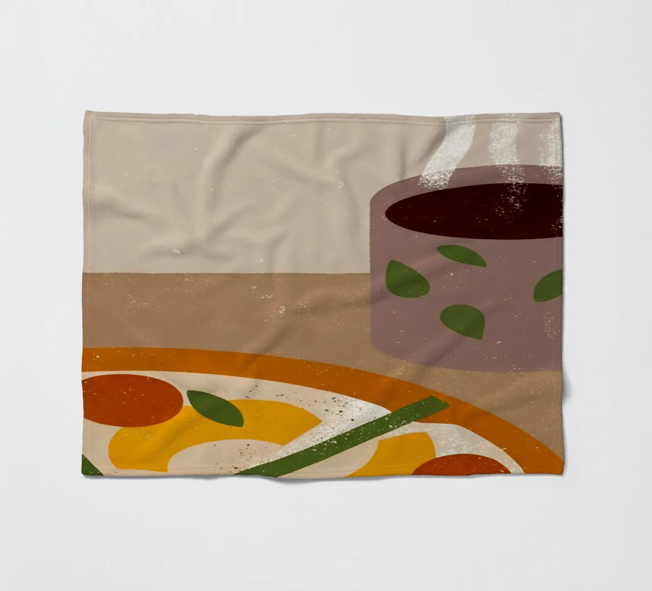 Pizza And Coffee Retro Pop coperta in pile da THE LATEST SHOP