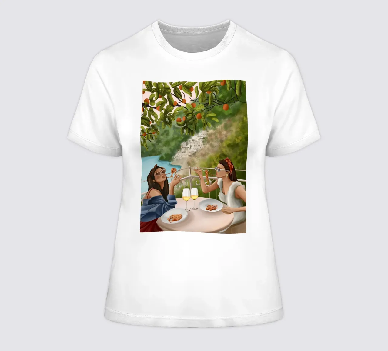 Tasting the Amalfi Breeze dames t-shirt getailleerd van cityart