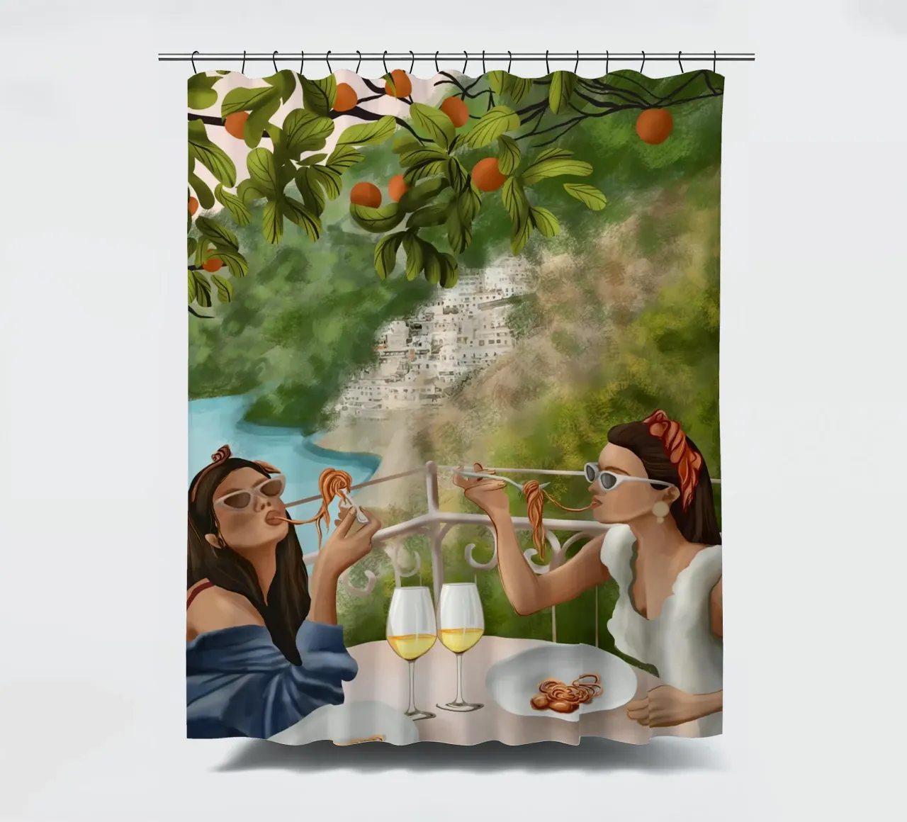 Tasting the Amalfi Breeze tenda da doccia da cityart