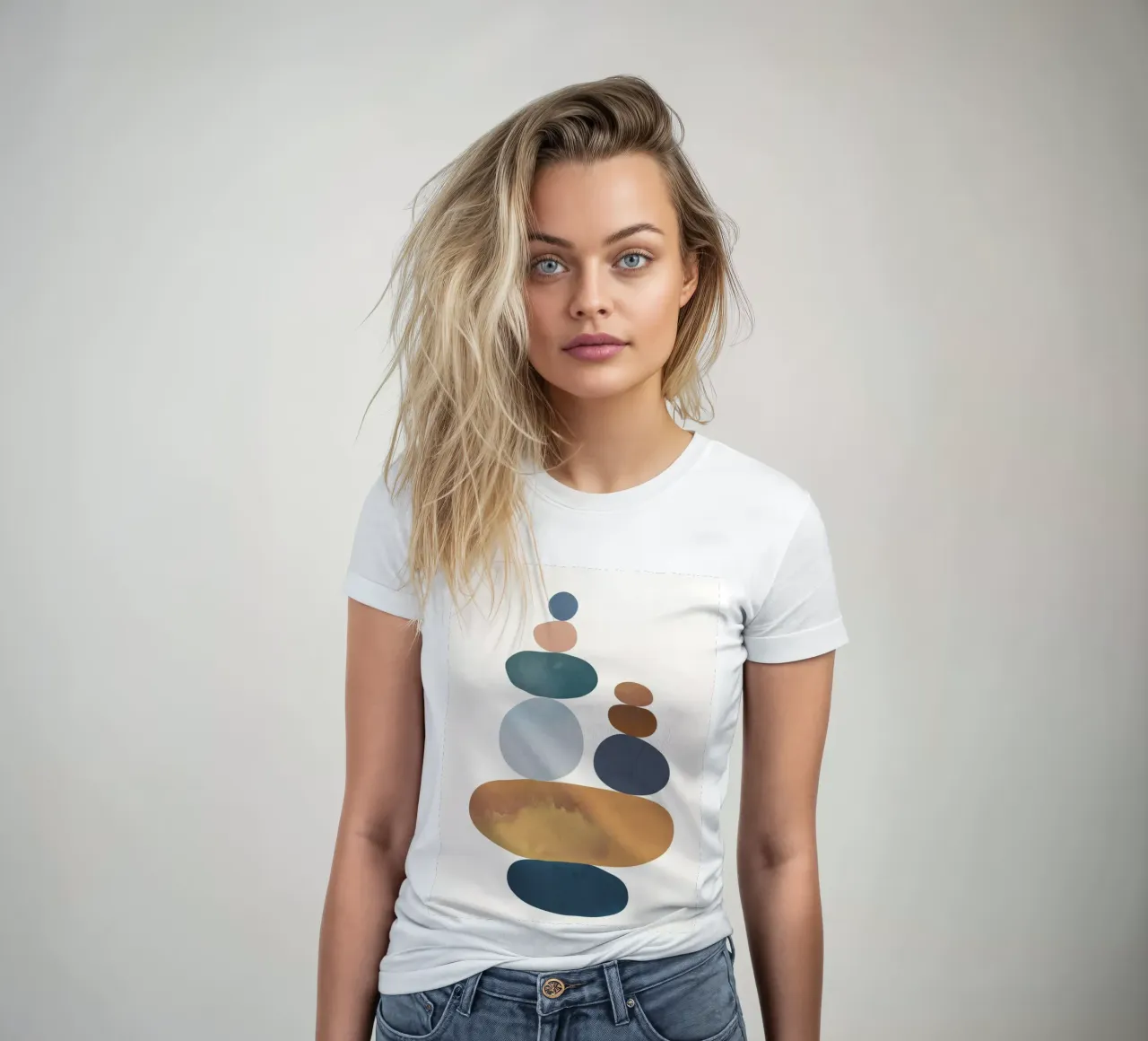 Balancing Stones 4 women's fitted t-shirt by cityart