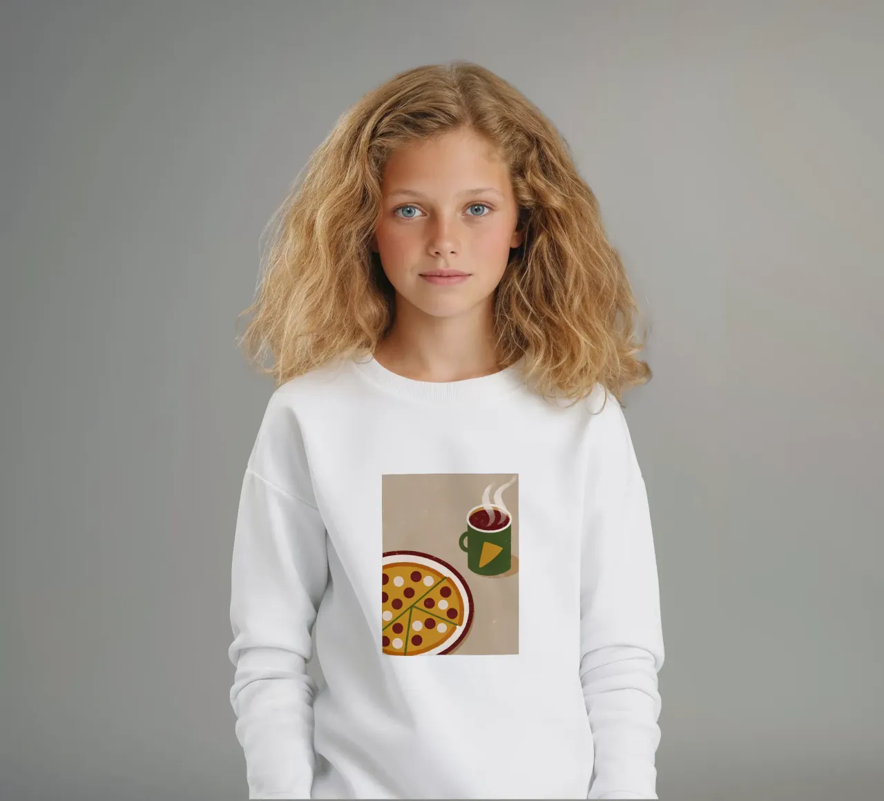 Pizza And Coffee Retro Pop felpa bambino da THE LATEST SHOP