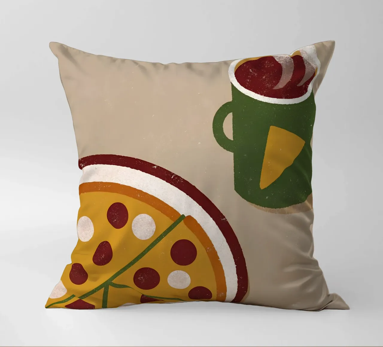 Pizza And Coffee Retro Pop cuscino da THE LATEST SHOP