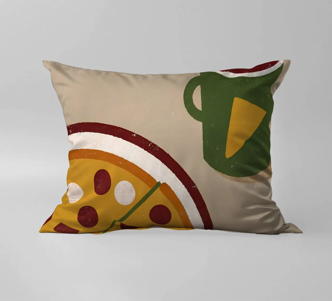 Pizza And Coffee Retro Pop cuscino da THE LATEST SHOP