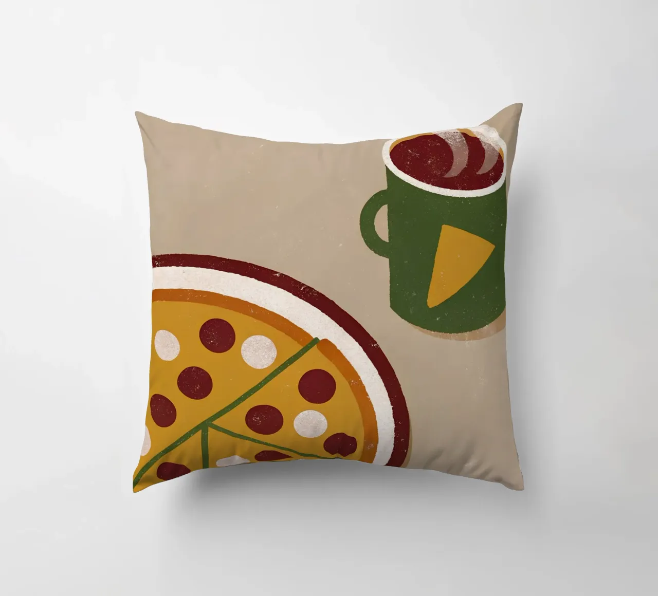 Pizza And Coffee Retro Pop cuscino da THE LATEST SHOP