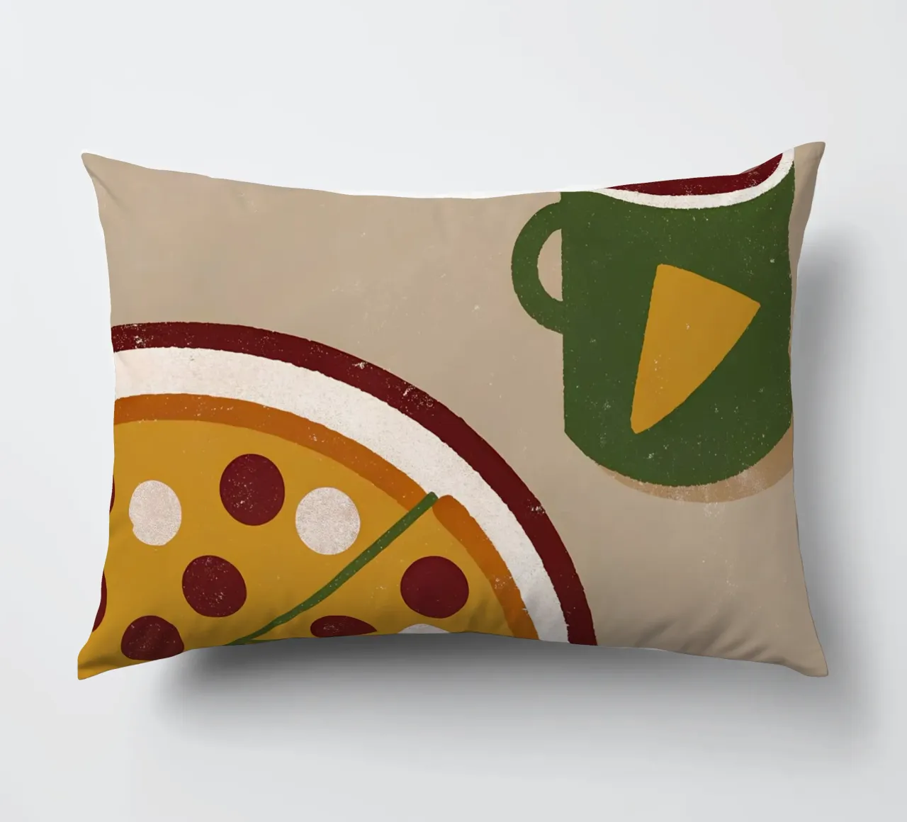 Pizza And Coffee Retro Pop cuscino da THE LATEST SHOP