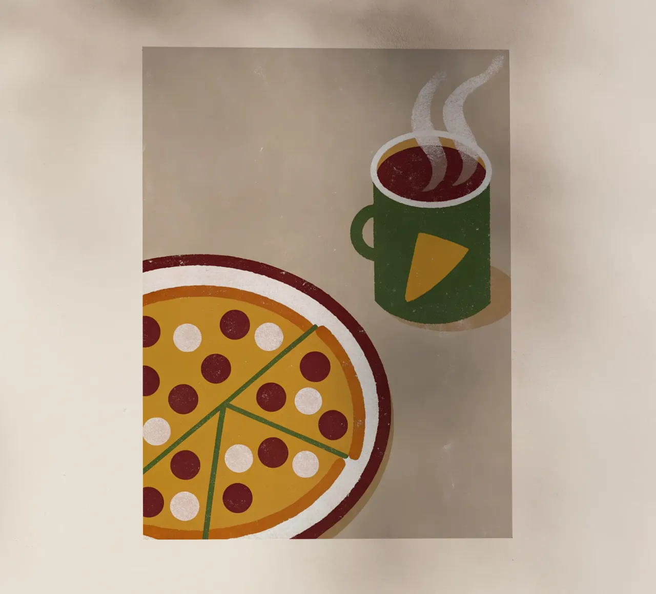 Pizza And Coffee Retro Pop pellicola backlit da THE LATEST SHOP