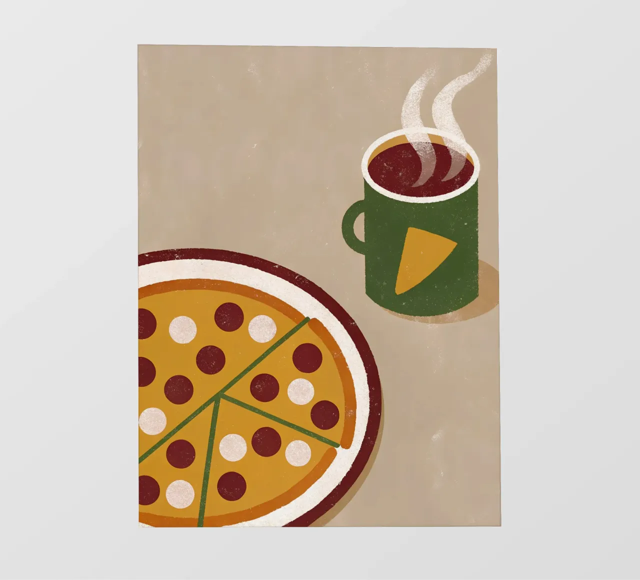 Pizza And Coffee Retro Pop photo wallpaper by THE LATEST SHOP