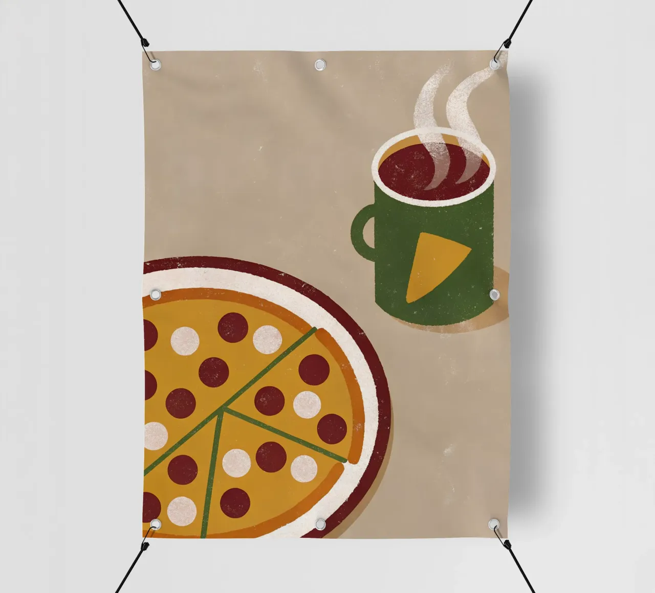 Pizza And Coffee Retro Pop telo in pvc da THE LATEST SHOP