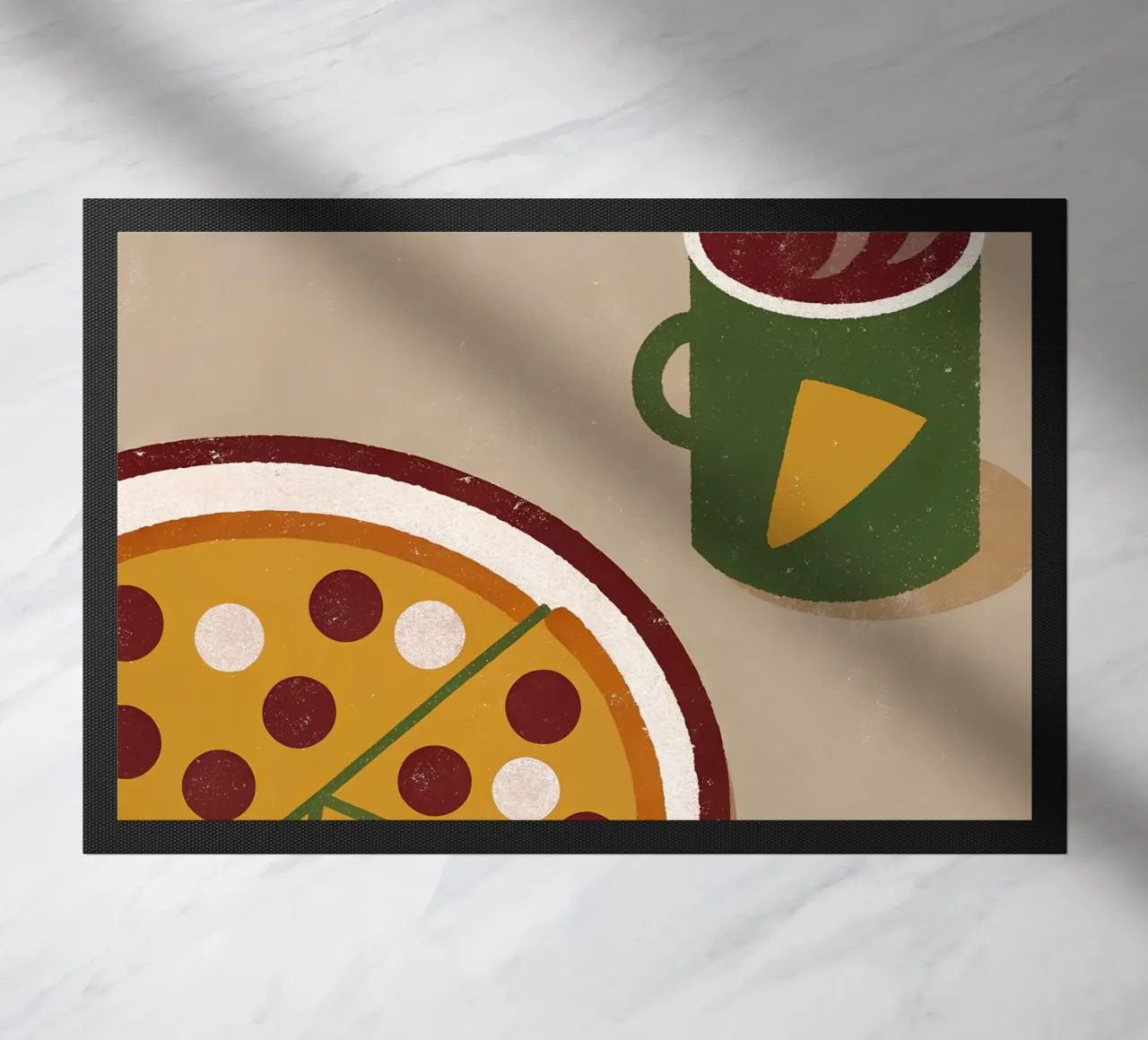 Pizza And Coffee Retro Pop zerbino da THE LATEST SHOP