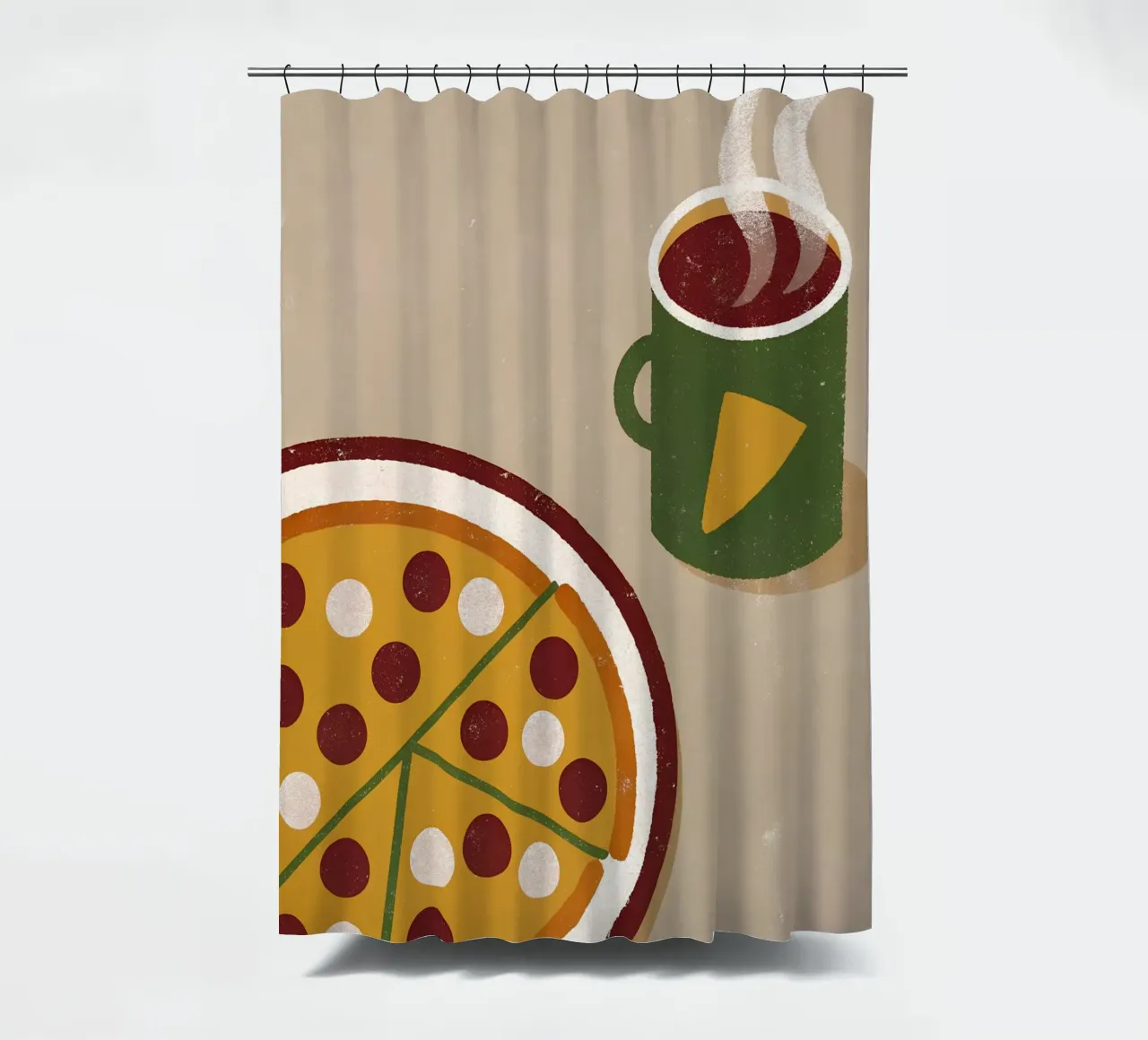 Pizza And Coffee Retro Pop tenda da doccia da THE LATEST SHOP