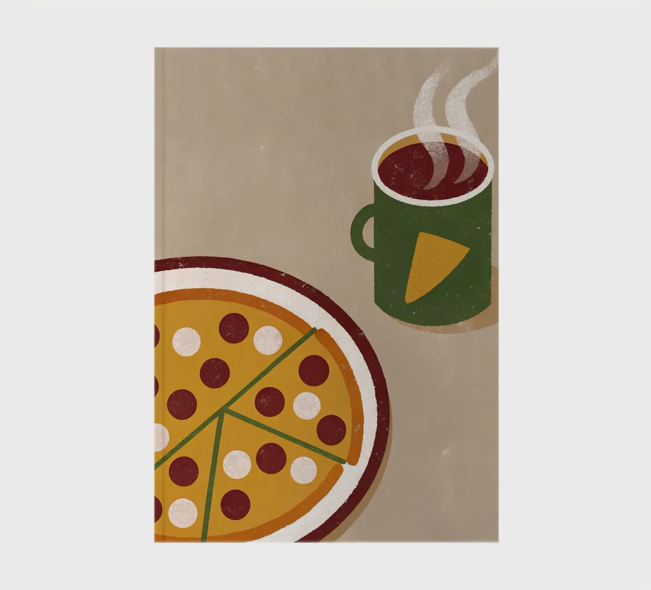 Pizza And Coffee Retro Pop notebook by THE LATEST SHOP
