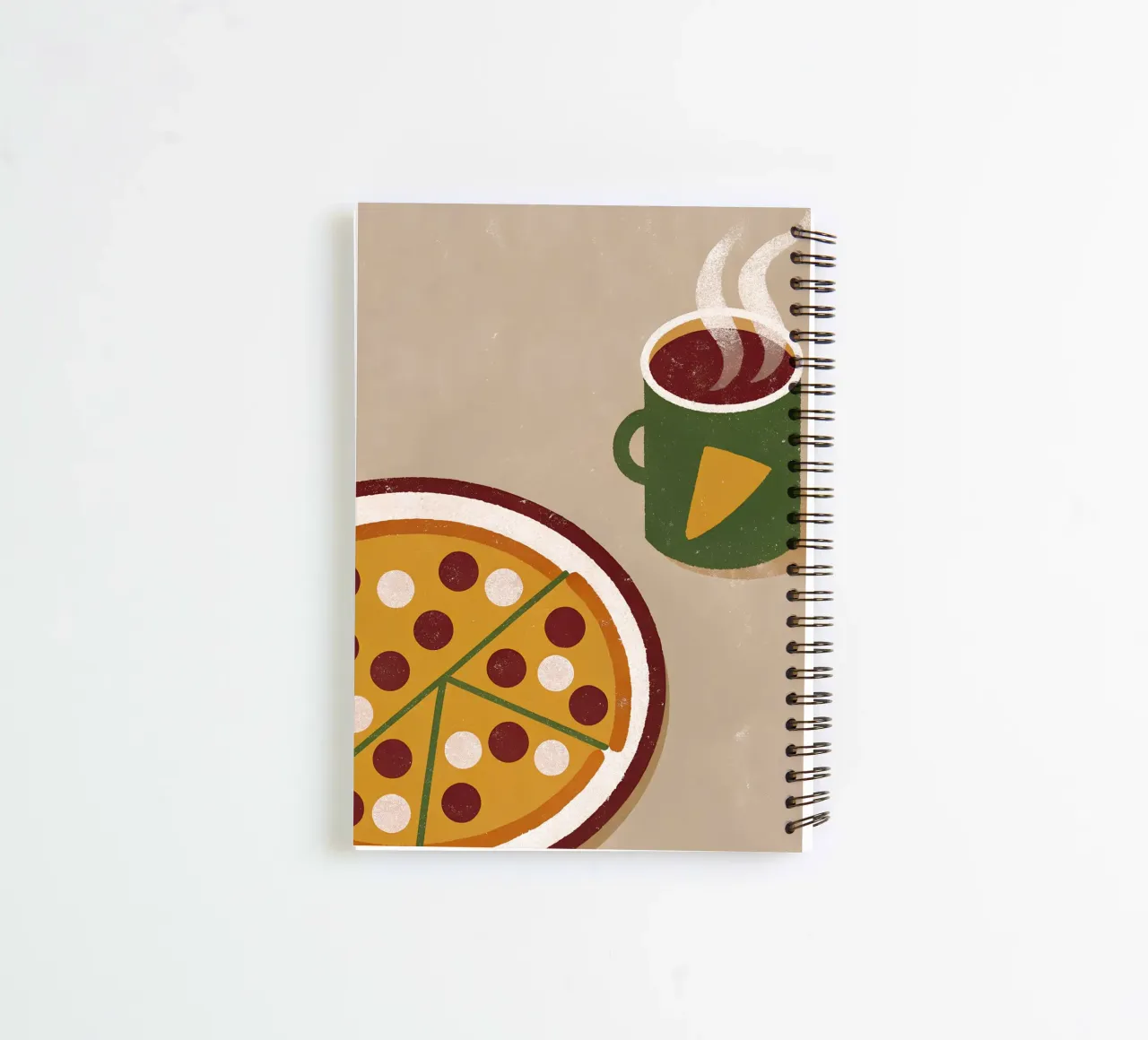 Pizza And Coffee Retro Pop spiral notebook by THE LATEST SHOP