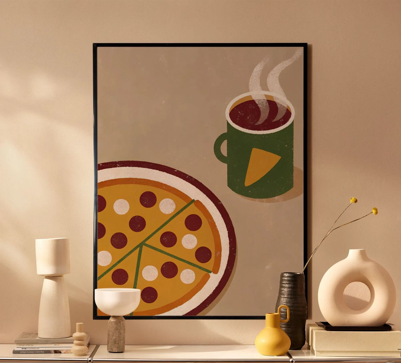 Pizza et café Retro Pop poster de THE LATEST SHOP