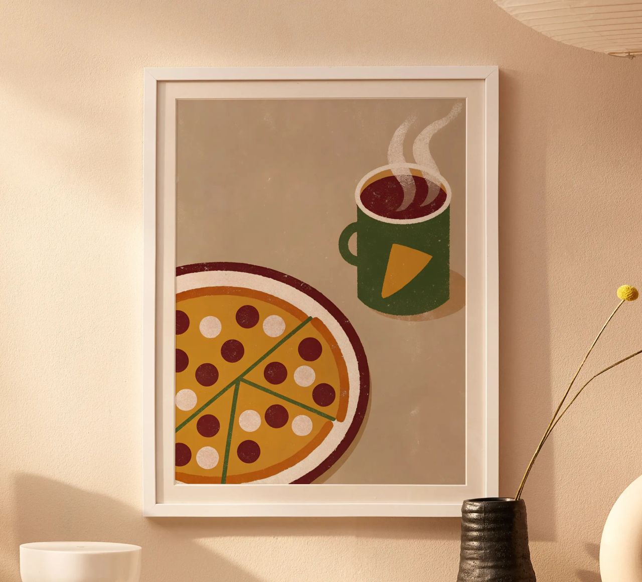 Pizza et café Retro Pop poster de THE LATEST SHOP