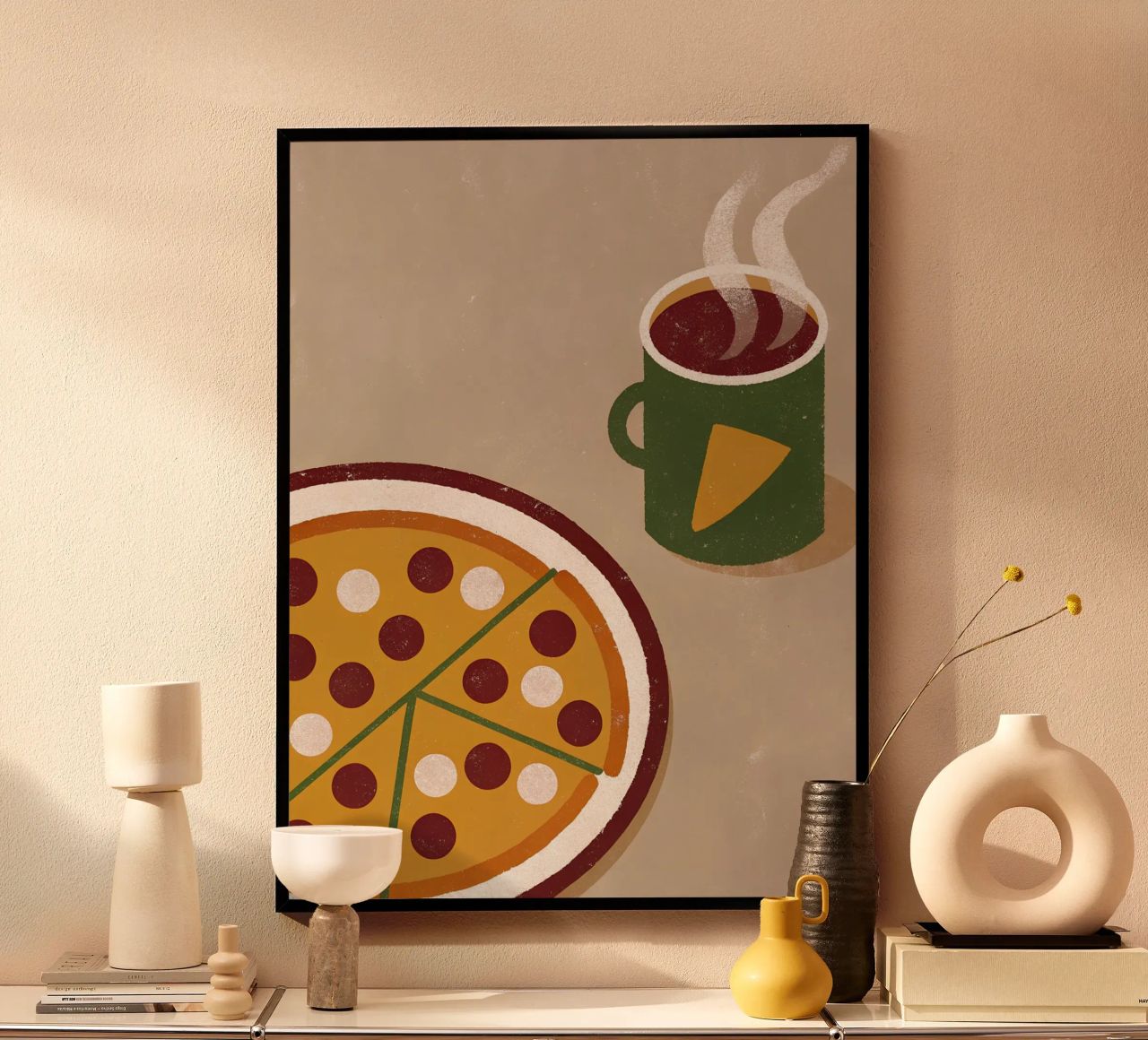 Pizza et café Retro Pop poster de THE LATEST SHOP