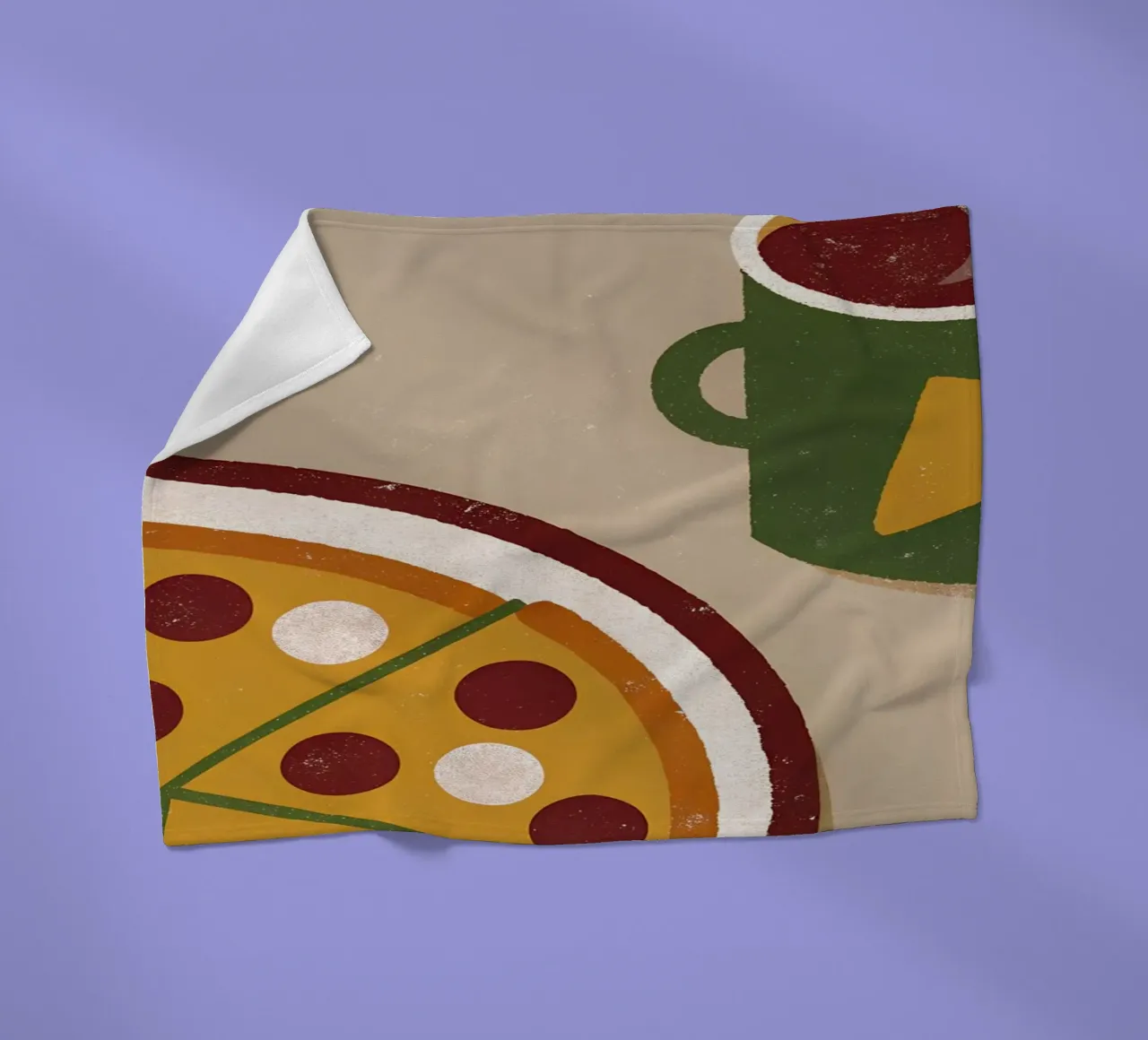 Pizza And Coffee Retro Pop coperta in pile da THE LATEST SHOP