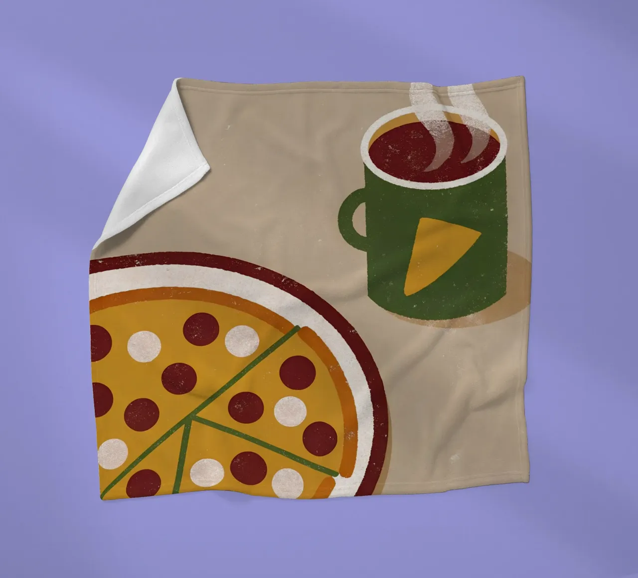 Pizza And Coffee Retro Pop coperta in pile da THE LATEST SHOP