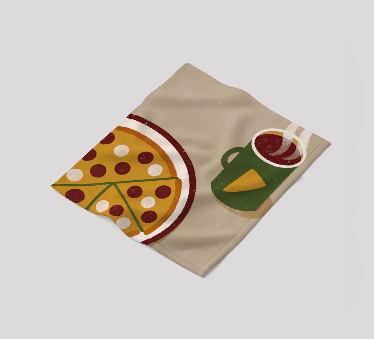 Pizza And Coffee Retro Pop coperta in pile da THE LATEST SHOP