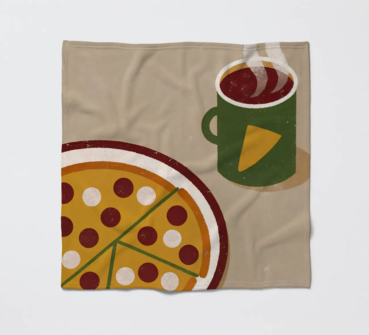 Pizza And Coffee Retro Pop coperta in pile da THE LATEST SHOP