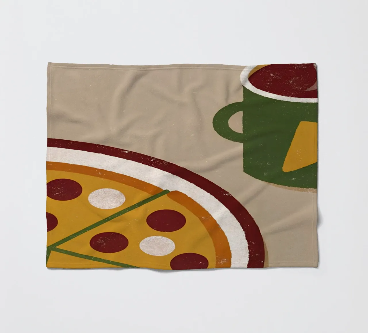 Pizza And Coffee Retro Pop coperta in pile da THE LATEST SHOP